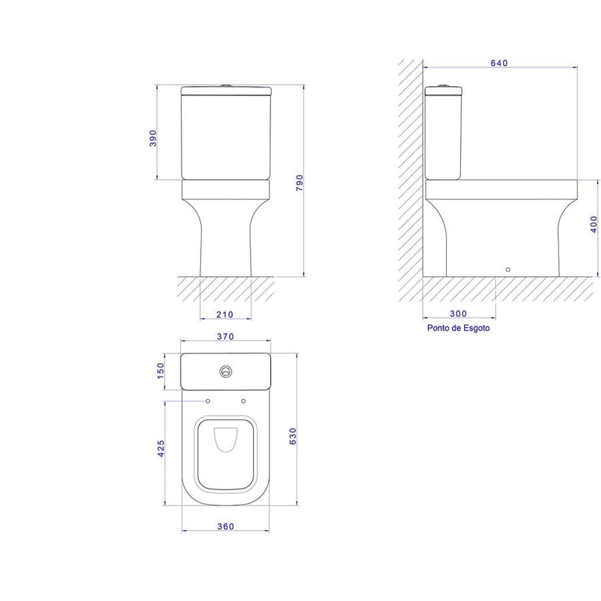 P94 Bacia Para Caixa Acoplada Piano bano Fosco Deca Tecnicojpg