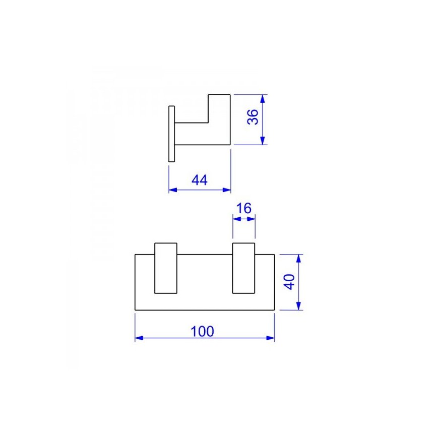 2062 bl83 mt cabide duplo quadratta black matte deca tecnico