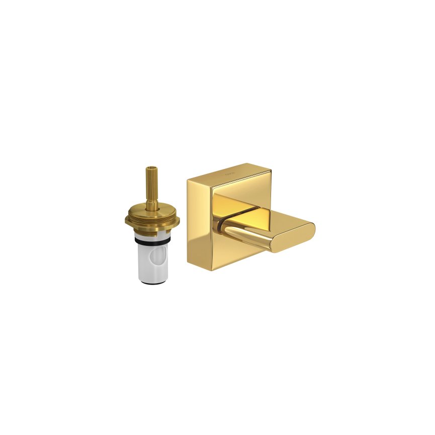 4916PQ Acabamento para registro de presso 1 2 e 3 4 com mecanismo 1 2 volta Gold Polo Decapng