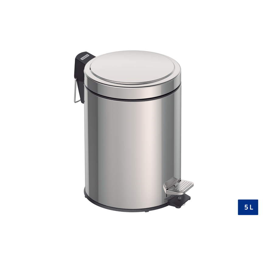 94538105 Lixeira Inox com Pedal Tramontina Brasil 5 L com Acabamento Polido e Balde Interno