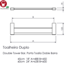 Porta Toalha Duplo Omega Crismoe Tcnico PARA TODOS OS TAMANHOS