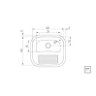 94403107 Tanque de Encaixe Tramontina Hera 25 L em Ao Inox Acetinado 40x40 cm tcnico